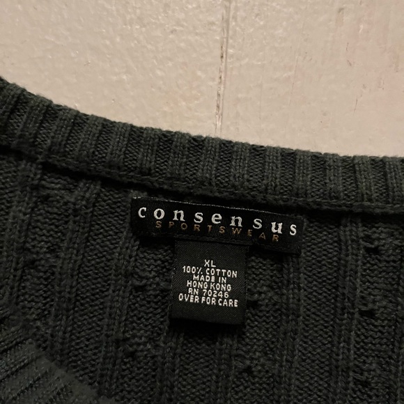 Vintage Dark Green Consensus Sportswear Sweater - Picture 2 of 2
